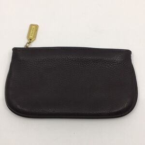 Vintage Chocolate Brown Leather Coach Sonoma Cosmetic Pouch Natural Grain #4973